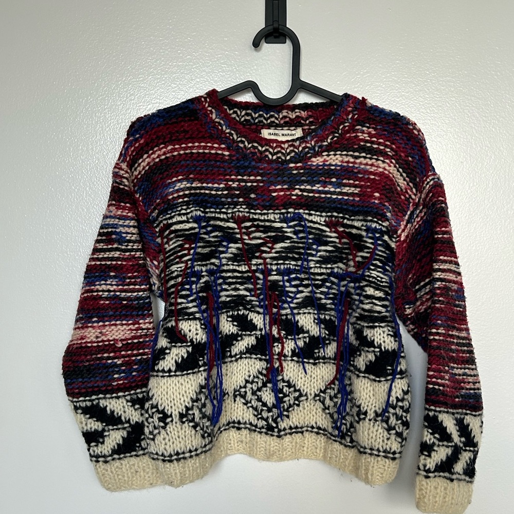 Isabel Marant pour H&M Red and Blue Patterned Sweater